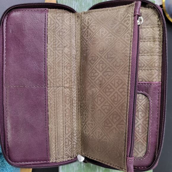 Vtg Relic Brand Est 1992 Zip Around Wallet Clutch Organizer Burgandy - Picture 6 of 9